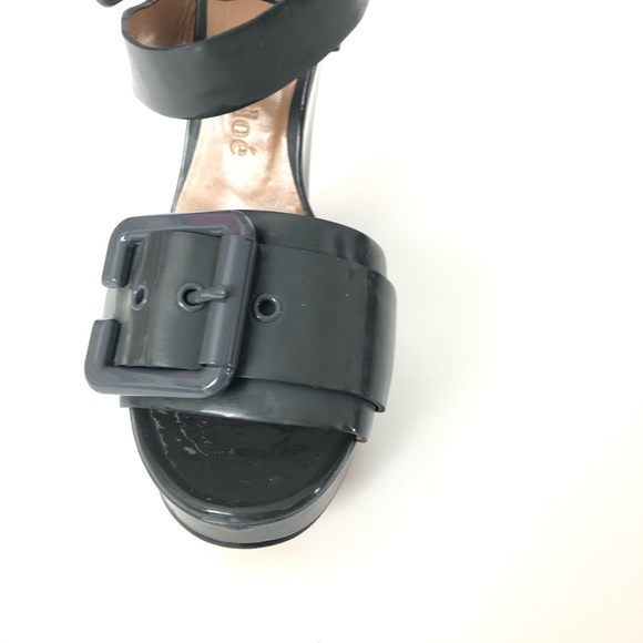 Chloe oversized buckle patent leather wedge 38.5 - Picture 13 of 15